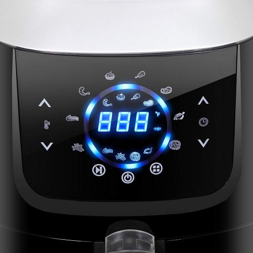  ZENY 1800W 5.8QT Electric Digital Air Fryer LCD Touch Screen Control, 8 Preset Settings, Non-Stick Coating，With Recipe Books - Black