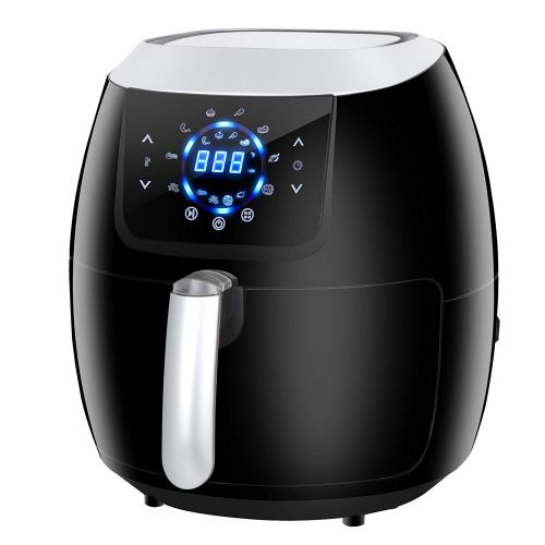  ZENY 1800W 5.8QT Electric Digital Air Fryer LCD Touch Screen Control, 8 Preset Settings, Non-Stick Coating，With Recipe Books - Black