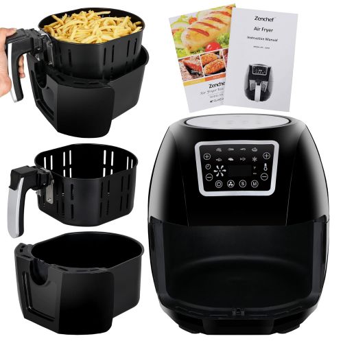  ZENY 5.8QT Air Fryer 1800W Electric Digital Air Fryer Cooking Tool For Healthy Oil Free Cooking Touch Screen Control WRecipe Books