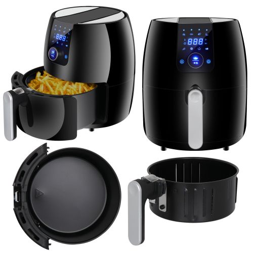 ZENY 3.7 Quarts 8-in-1 Electric Air Fryer Touch Screen Control Programmable, 8 Cooking Presets for Healthy Oil Free Cooking, wRecipe Book and Dishwasher Safe Parts (#04)