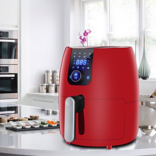  ZENY 3.7 QT 8-in-1 Electric Air Fryer Touch Screen Control Programmable, 8 Cooking Presets for Healthy Oil Free Cooking, wRecipe Book and Dishwasher Safe Parts(3.7QT-Red)