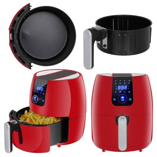  ZENY 3.7 QT 8-in-1 Electric Air Fryer Touch Screen Control Programmable, 8 Cooking Presets for Healthy Oil Free Cooking, wRecipe Book and Dishwasher Safe Parts(3.7QT-Red)