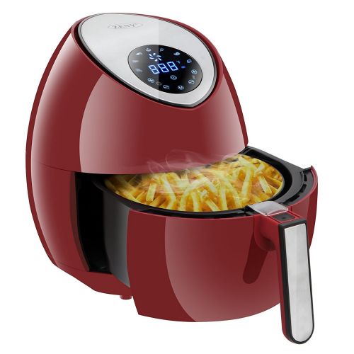  ZENY Burgundy 7-in-1 Touch Screen Control Electric Air Fryer 1500W, 3.7QT, 7 Presets, WRecipes & CookBook