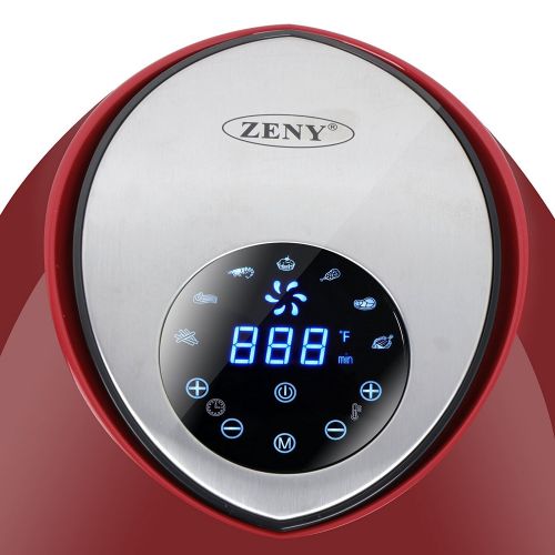  ZENY Burgundy 7-in-1 Touch Screen Control Electric Air Fryer 1500W, 3.7QT, 7 Presets, WRecipes & CookBook