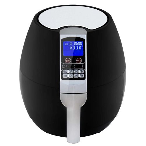  ZENY 8-in-1 3.7 Quart Programmable Electric Air Fryer, 1500W LCD Display Screen Control Kitchen Cooker w 8 Cooking Settings, Auto Shut off & Timer (Black)