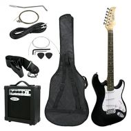 ZENY 39‘’ Full Size Electric Guitar with Amp, Case and Accessories Pack Beginner Starter Package (Black)