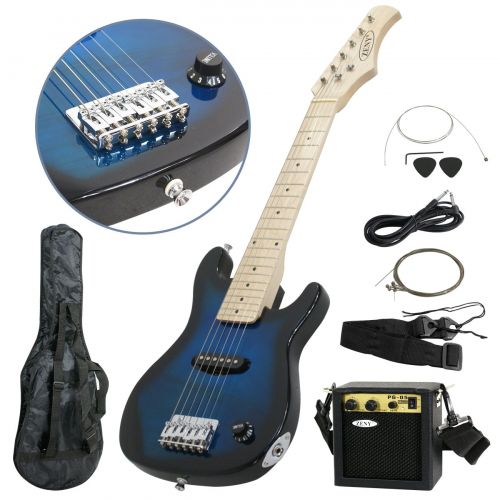  ZENY Blue 30 Inch Kids Electric Guitar With 5W Amp Cable Cord shoulder strap New (Blue)