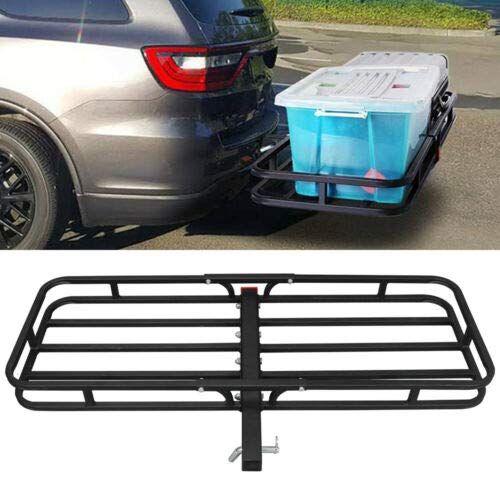  ZENY Universal 53 Hitch Cargo Carrier Compact Mount Steel Luggage Rack Basket 2’’ Receiver Hitch Cargo Rack 500 LBS Capacity