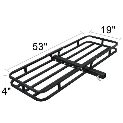  ZENY Universal 53 Hitch Cargo Carrier Compact Mount Steel Luggage Rack Basket 2’’ Receiver Hitch Cargo Rack 500 LBS Capacity