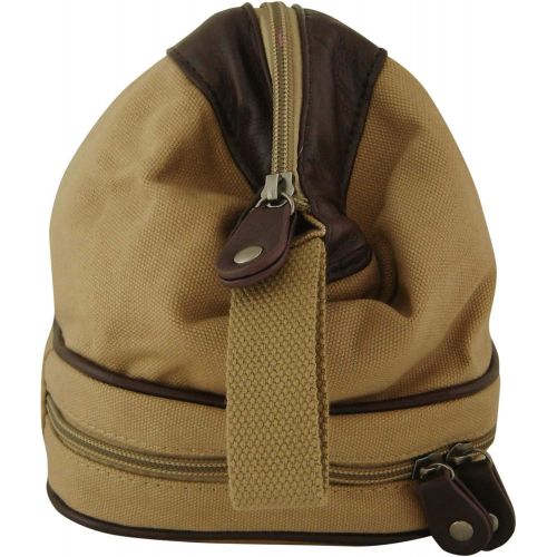  ZEP-PRO NCAA Mens Khaki Canvas Concho Toiletry Bag