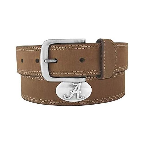  ZEP-PRO NCAA Alabama Crimson Tide Light Crazy Horse Leather Concho Belt