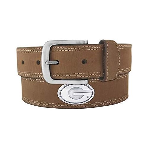  ZEP-PRO NCAA Georgia Bulldogs Light Crazy Horse Leather Concho Belt