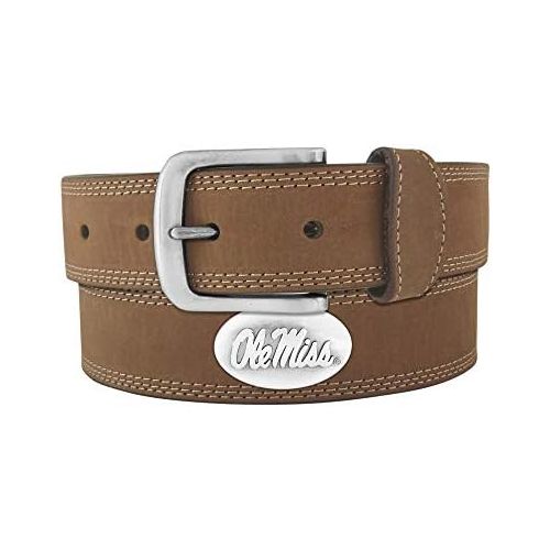  ZEP-PRO NCAA Mississippi Old Miss Rebels Light Crazy Horse Leather Concho Belt