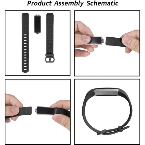  [아마존베스트]ZEROFIRE Bands Compatible with Fitbit Alta HR and Fitbit Alta (4 Pack), Replacement Sport Wristbands with Secure Metal Buckle for Fitbit Alta/Fitbit Alta HR/Fitbit Ace, Small Large