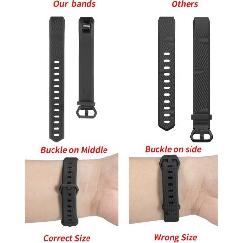  [아마존베스트]ZEROFIRE Bands Compatible with Fitbit Alta HR and Fitbit Alta (4 Pack), Replacement Sport Wristbands with Secure Metal Buckle for Fitbit Alta/Fitbit Alta HR/Fitbit Ace, Small Large