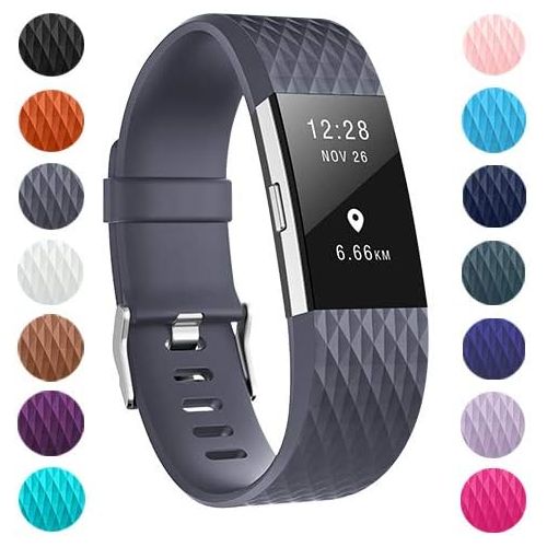  [아마존베스트]ZEROFIRE Bands Compatible for Fitbit Charge 2, Replacement Adjustable Sport Bands for Charge 2 Heart Rate Fitness Wristbands, Women Men, 12 Pack/Colors