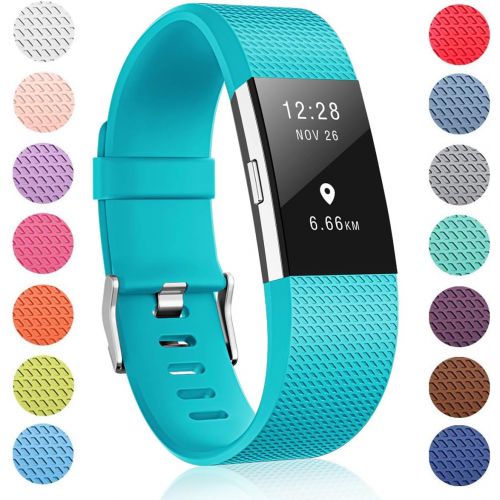  [아마존베스트]ZEROFIRE Bands Compatible for Fitbit Charge 2, Replacement Adjustable Sport Bands for Charge 2 Heart Rate Fitness Wristbands, Women Men, 12 Pack/Colors