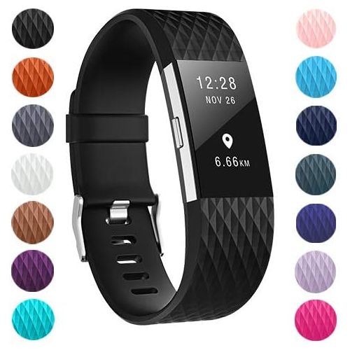  [아마존베스트]ZEROFIRE Bands Compatible for Fitbit Charge 2, Replacement Adjustable Sport Bands for Charge 2 Heart Rate Fitness Wristbands, Women Men, 12 Pack/Colors