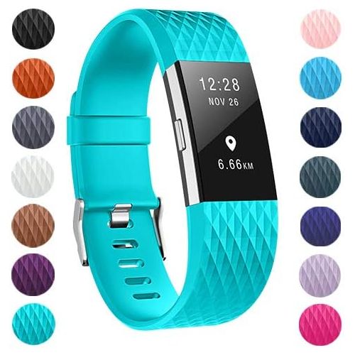  [아마존베스트]ZEROFIRE Bands Compatible for Fitbit Charge 2, Replacement Adjustable Sport Bands for Charge 2 Heart Rate Fitness Wristbands, Women Men, 12 Pack/Colors