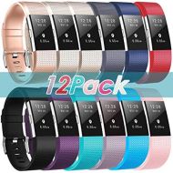 [아마존베스트]ZEROFIRE Bands Compatible for Fitbit Charge 2, Replacement Adjustable Sport Bands for Charge 2 Heart Rate Fitness Wristbands, Women Men, 12 Pack/Colors