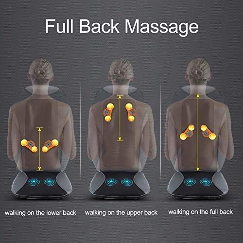  ZEROVIDA Neck Back Massager Massage Cushion with Heat and 12 Massage Nodes for Shiatsu Kneading...