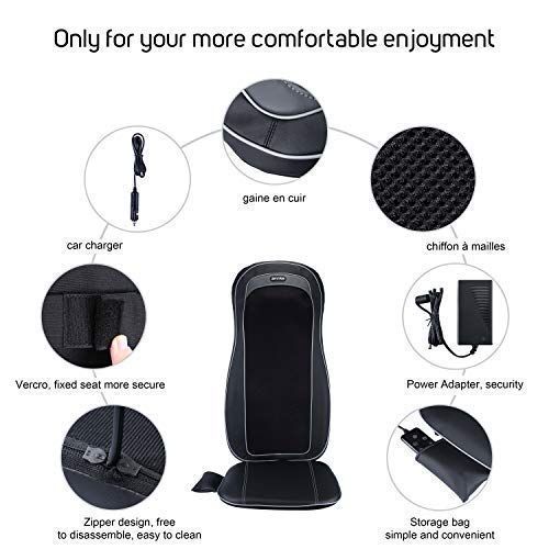  ZEROVIDA Neck Back Massager Massage Cushion with Heat and 12 Massage Nodes for Shiatsu Kneading...