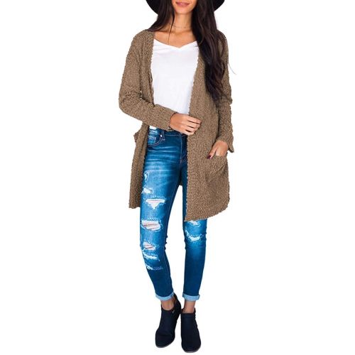  [아마존 핫딜]  [아마존핫딜]ZESICA Womens Casual Long Sleeve Open Front Soft Chunky Knitted Sweater Cardigan Outerwear with Pockets