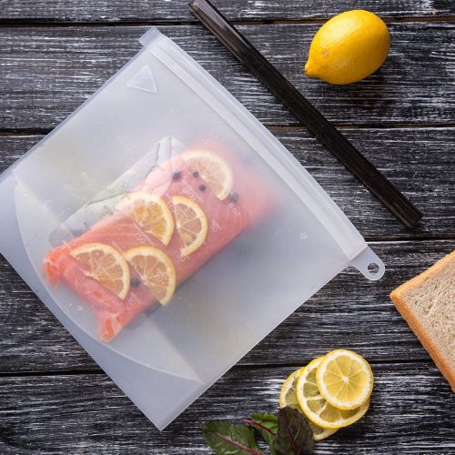  [아마존 핫딜] ZESSTI Reusable Eco Silicone Food | Storage Bulk Bags Size Plastic Containers | Cooking Bag Sets for Sous Vide Liquid Snack Lunch Freezer Microwave