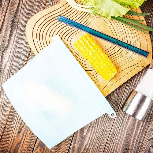  [아마존 핫딜] ZESSTI Reusable Eco Silicone Food | Storage Bulk Bags Size Plastic Containers | Cooking Bag Sets for Sous Vide Liquid Snack Lunch Freezer Microwave