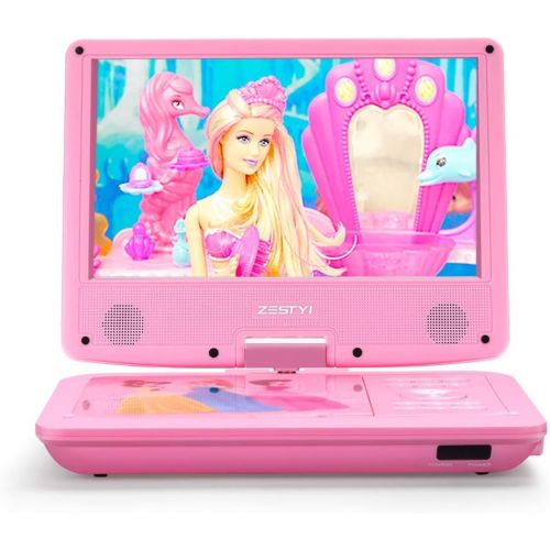  [아마존베스트]ZESTYI 11 Portable DVD Player for Kids with 9 Swivel Screen, Car Headrest Mount Holder, Rechargeable Battery, Wall Charger, Car Charger, SD Card Slot, USB Port & Swivel Screen (Blu