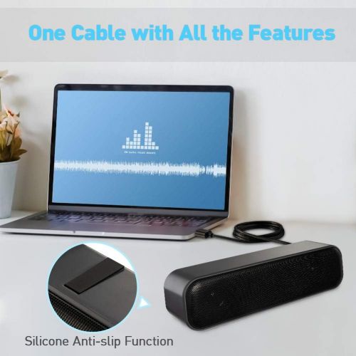  [아마존베스트]ZETIY Computer Speaker,USB Powered Speaker for Desktop,Windows PCs,Laptop. Portable Mini Sound bar-Plug and Play