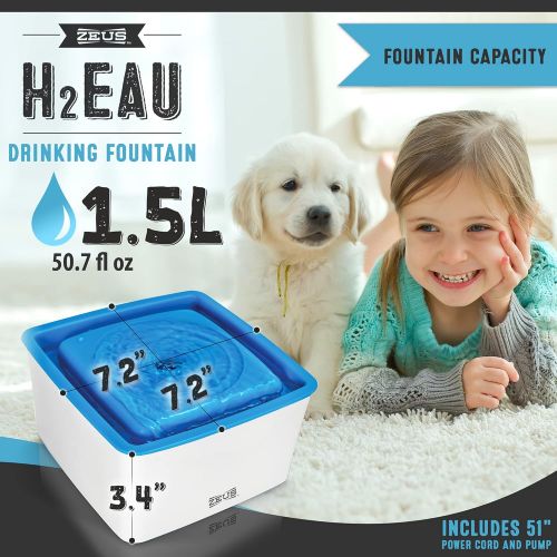  ZEUS Mini Elevated Dog Water Dispenser, Dog Drinking Water Fountain, Small Dog Breeds