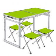 ZFF Folding Camping Table and Stools Adjustable Legs Aluminium Portable for Outdoor Pinci Garden Party,Foldable Handle 5pcs