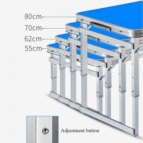  ZFF Folding Camping Table and Stools Adjustable Legs Aluminium Portable for Outdoor Pinci Garden Party,Foldable Handle 5pcs