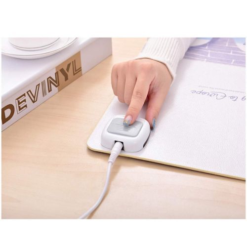  ZFF-Office Heated Rug and Pad Desk for Desktop Floor-70 X 33 cm (Double Temperature Thermostat 24V) (Color : White)