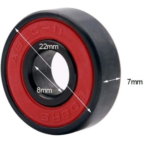  Z-FIRST High Speed 608RS Hybrid Black Ceramic Bearings for Longboard, Inline Skates, Skateboard, Scooters, Skateboard and More (Pack of 4, Black)