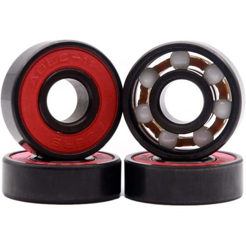  Z-FIRST High Speed 608RS Hybrid Black Ceramic Bearings for Longboard, Inline Skates, Skateboard, Scooters, Skateboard and More (Pack of 4, Black)