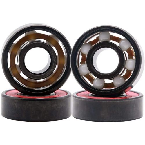  Z-FIRST High Speed 608RS Hybrid Black Ceramic Bearings for Longboard, Inline Skates, Skateboard, Scooters, Skateboard and More (Pack of 4, Black)