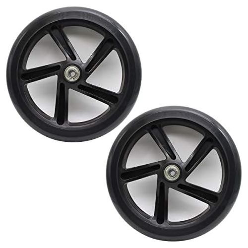  Z-FIRST 2PCS 200mm Adult Scooter Wheels with ABEC 9 Bearings for Razor and Adult Kick Scooters (Black)