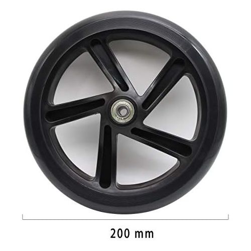  Z-FIRST 2PCS 200mm Adult Scooter Wheels with ABEC 9 Bearings for Razor and Adult Kick Scooters (Black)