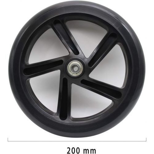  Z-FIRST 2PCS 200mm Adult Scooter Wheels with ABEC 9 Bearings for Razor and Adult Kick Scooters (Black)