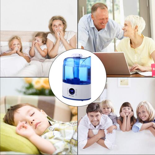  ZGSCJAM 4L Mist Ultrasonic Humidifier,LED Screen Touch Control Ultrasonic Air Humidifiers for Home Bedroom Office,Waterless Auto Shut-Off Whisper-Quiet Operation External Humidity