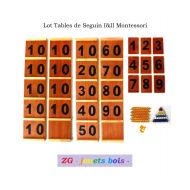 ZGjouetsbois Table of Seguin I & II Montessori math, economic, count 10 Golden or orange, alternating, handmade using hand