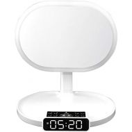 ZHANGAIZHEN-jingzi Mirror Makeup Mirror Dressing Table Mirror Creative Multifunction Clock Bluetooth Speaker Led Radio ZHANGAIZHEN (Color : White, Size : Plug in)