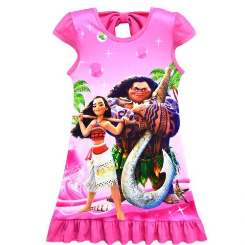  ZHBNN Moana Comfy Loose Fit Pajamas Girls Printed Princess Nightgown Dress