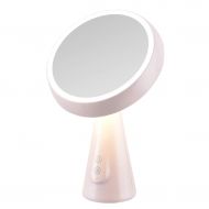 ZHBWJSH LED Beauty Mirror Desktop Fill Mirror Smart Desktop Dimming Mirror 19.631cm (Color : Pink)