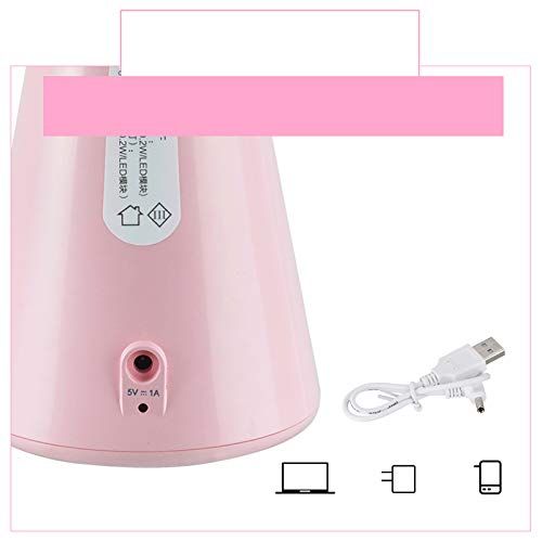  ZHBWJSH LED Beauty Mirror Desktop Fill Mirror Smart Desktop Dimming Mirror 19.631cm (Color : Pink)