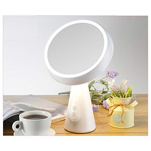  ZHBWJSH LED Beauty Mirror Desktop Fill Mirror Smart Desktop Dimming Mirror 19.631cm (Color : Pink)