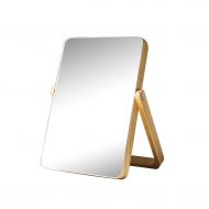 ZHBWJSH Desktop Makeup Mirror European Mirror Simple Solid Wood Dressing Mirror Portable Wooden Table Mirror Folding HD Beauty (Size : 13.518cm)