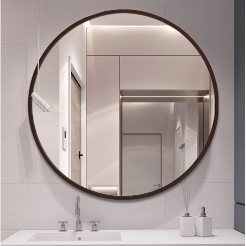  ZHBWJSH Bathroom Mirror - Makeup Mirror Wall Mirror Large Round Mirror Decorative Mirror, Four Colors (Color : White, Size : 60cm)